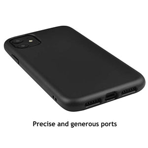 MANLENO iPhone 11 Case Biodegradable Phone Case Slim Fit Full Coverage 2.0mm Shockproof Protective Matte Cover Flexible TPU Case for iPhone 11 6.1 Inch (Black)