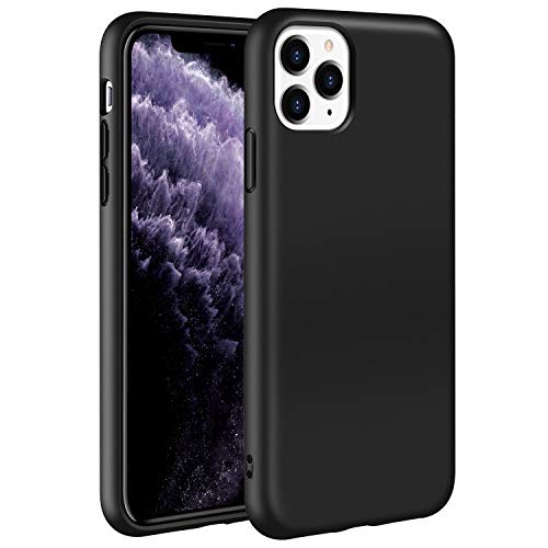 MANLENO iPhone 11 Pro Max Case Biodegradable Phone Case Slim Fit Full Coverage 2.0mm Shockproof Protective Matte Cover Flexible TPU Rubber Case for iPhone 11 Pro Max (Black)