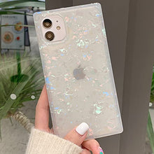 Load image into Gallery viewer, Manleno Compatible with iPhone 11 Case 6.1 Inch Marble Design Square Case for Women Girls Glitter Bling Cute Soft TPU Silicone Cover Slim Protective Phone Case (Iridescent)