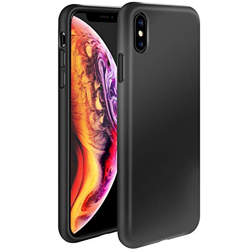 MANLENO iPhone X Case/iPhone Xs Case, Slim Fit Full Coverage 2.0mm Shockproof Protective Matte Cover Flexible TPU Phone Case for iPhone 10/X//Xs (Black)