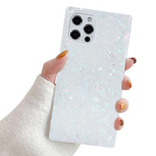 Load image into Gallery viewer, Manleno Compatible with iPhone 12 Pro Max Case 6.7 Inch Marble Design Cute Square Case for Women Girls Sparkle Glitter Soft TPU Silicone Cover Slim Protective Case (Iridescent)