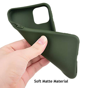 MANLENO iPhone 11 Case, Slim Fit Full Matte Skin Case 1.5mm Thick Soft Flexible TPU Cover Case for iPhone 11 6.1 inch (Hunter Green)
