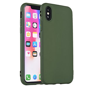 iPhone X Case,iPhone Xs Case, Manleno Slim Fit Full Matte Skin Case 1.5mm Thick Soft Flexible TPU Cover Case for iPhone X Xs 5.8 inch (Matte Hunter Green)
