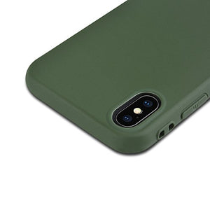 iPhone X Case,iPhone Xs Case, Manleno Slim Fit Full Matte Skin Case 1.5mm Thick Soft Flexible TPU Cover Case for iPhone X Xs 5.8 inch (Matte Hunter Green)