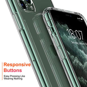 MANLENO iPhone 11 Pro Max Case Clear Protective Bumper Drop Proof Heavy Duty Flexible Phone Case Cover for Apple iPhone 11 Pro Max (Crystal Clear)