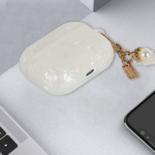 Load image into Gallery viewer, Manleno Compatible with Airpods Pro Case with Keychain Cute Shell Pearl Design Women Girls Soft Protective Case Cover Glitter Bling Airpods Case Replacement for Apple Airpods Pro (Iridescent)